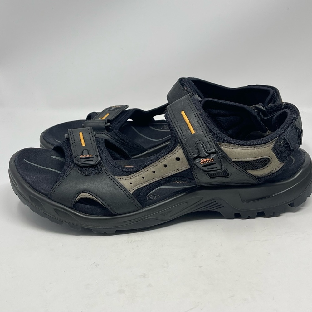 Ecco Yucatan Receptor Sandals Mens 11 - 11.5 EU 45 Black Brown Hiking Sport FLAW - Picture 4 of 15